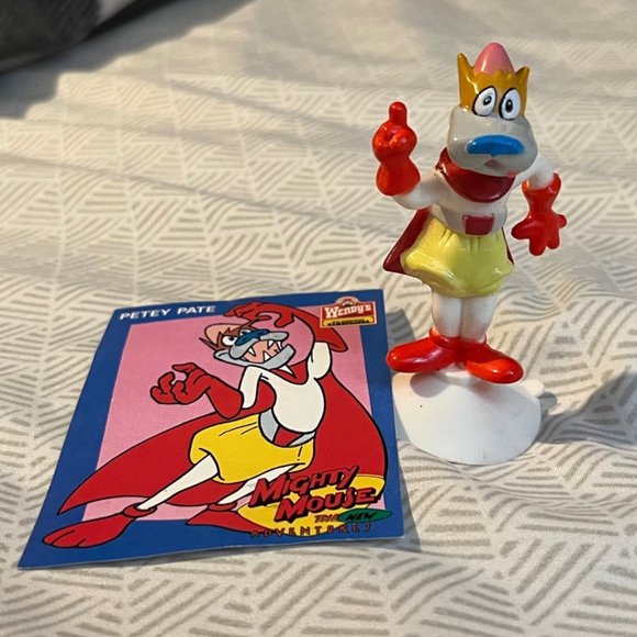 Vintage Rare 1989 Wendy's Kids Toys Mighty Mouse Cartoon Suction Cup Figures 3” - Picture 6 of 8
